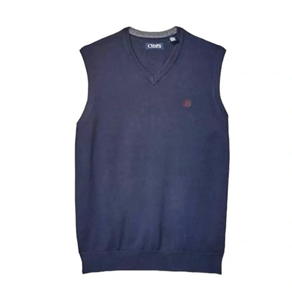 Chaps Cotton V-Neck Sweater Vest Navy Mens size XL Golf Preppy Classic - Picture 1 of 12